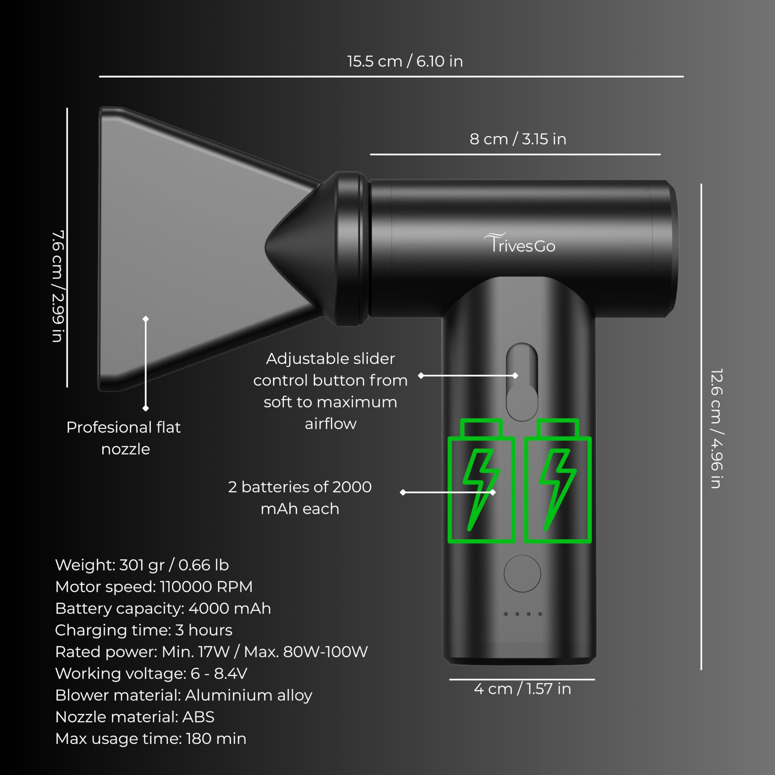 Amazon.com: Professional AirTouch Blower – Cold Air Cordless Hair